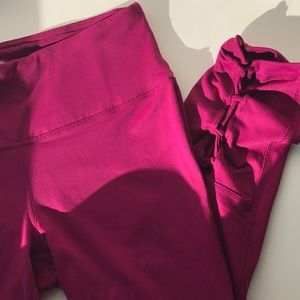 Bright pink leggings
